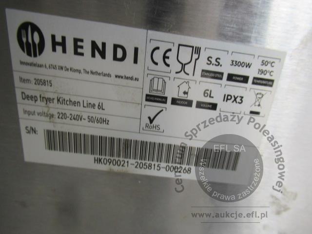 5 - Frytownica elektryczna 1 komorowa -stołowa Hendi