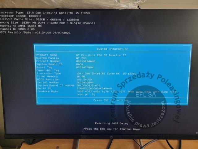 8 - Komputer HP Pro Mini 260 G9 z monitorem HP M27fe