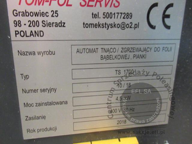 15 - Automat tnąco – zgrzewający do konfekcjonowania  2018r.