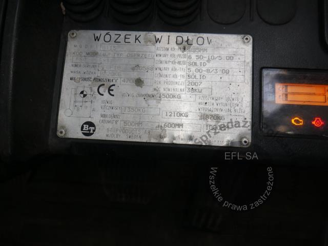 15 - Wózek widłowy Toyota BT GT15 Tonero 2007r.