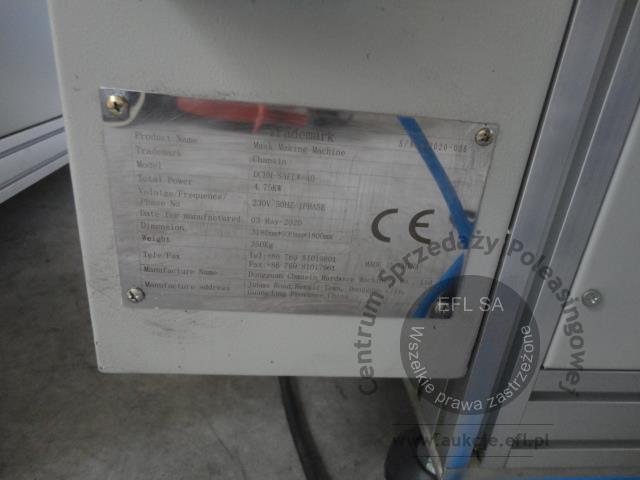 27 - 2 sekcyjna linia do produkcji maseczek ochronnych 2020r.