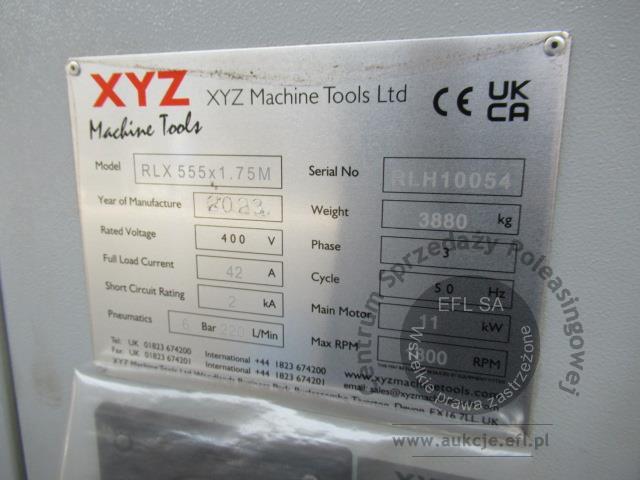 15 - Tokarka XYZ Machine Tools Ltd model RLX555 x 1,75m