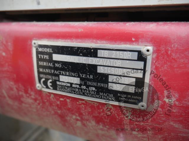 10 - Koparka gąsienicowa Takeuchi TB2150R 2018r.