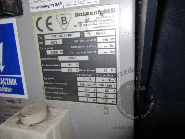 14 - Wtryskarka hydrauliczna BATTENFELD 2003r.
