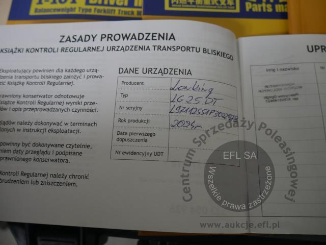 18 - Wózek widłowy Lonking LG25DT 2024r.