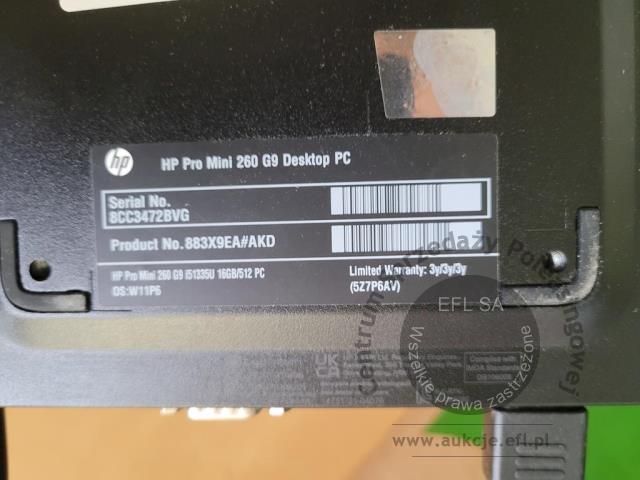 5 - Komputer HP Pro Mini 260 G9 z monitorem HP M27fe