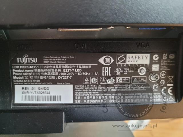 5 - Komputer stacjonarny Fujitsu E520 E85 + monitor Fujitsu