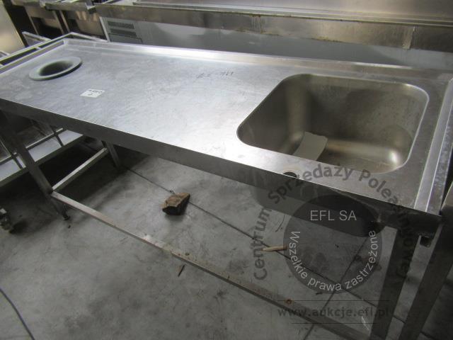 1 - Stół przyścienny ze zlewem 1-kom bez półki