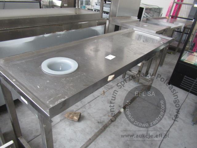 2 - Stół przyścienny ze zlewem 1-kom bez półki
