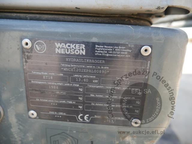 8 - Minikoparka gąsienicowa Wacker Neuson ET18 2013r.