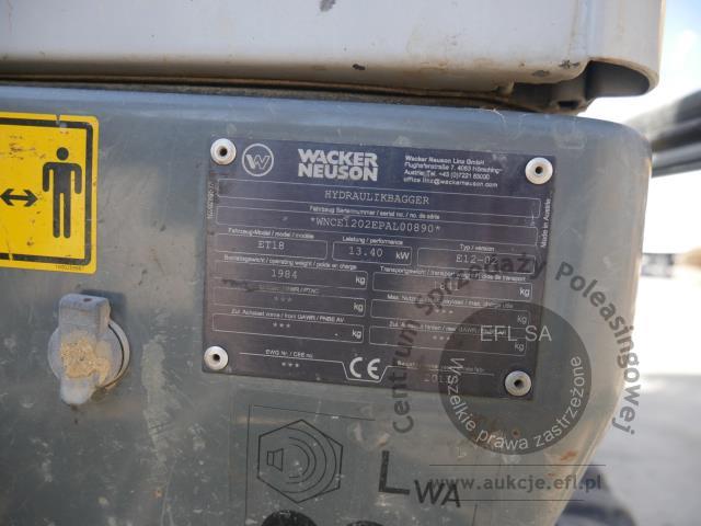 9 - Minikoparka gąsienicowa Wacker Neuson ET18 2013r.