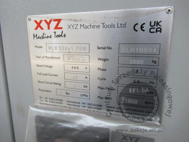 17 - Tokarka XYZ Machine Tools Ltd model RLX555 x 1,75m