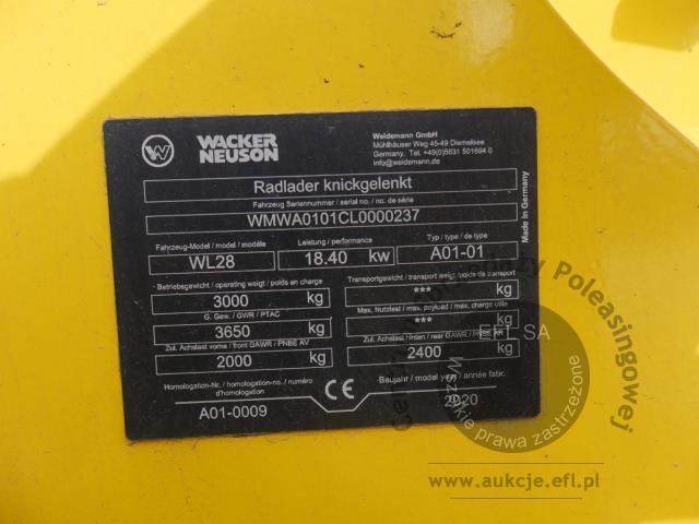 17 - ŁADOWARKA KOŁOWA WACKER WL 28 2020r.