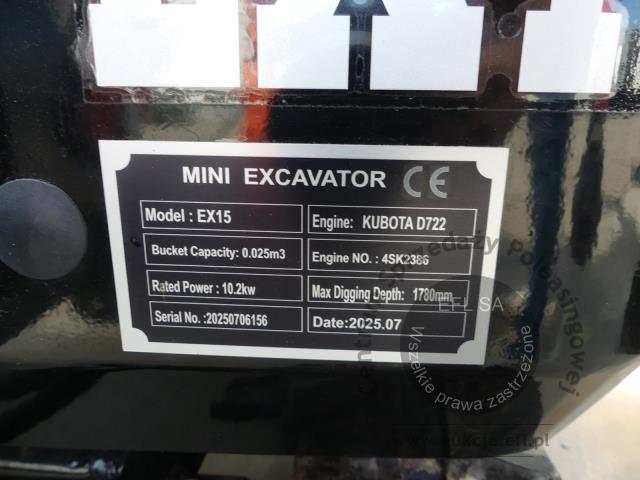 7 - Minikoparka gąsienicowa SUZHOU WENPENG EX15  2025r.
