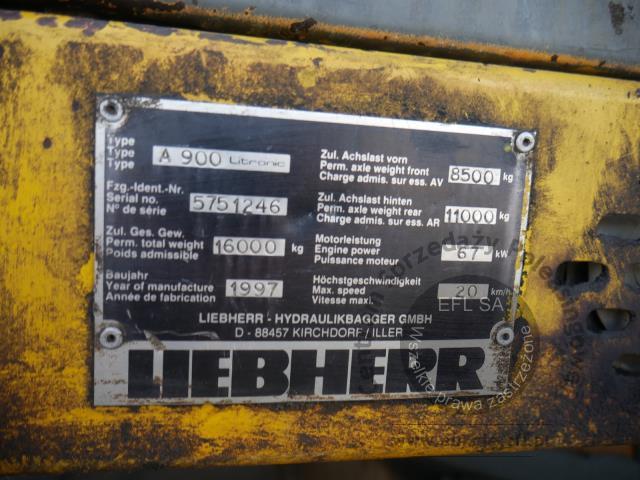 27 - Koparka kołowa Liebherr A900 Litronic 1997r.