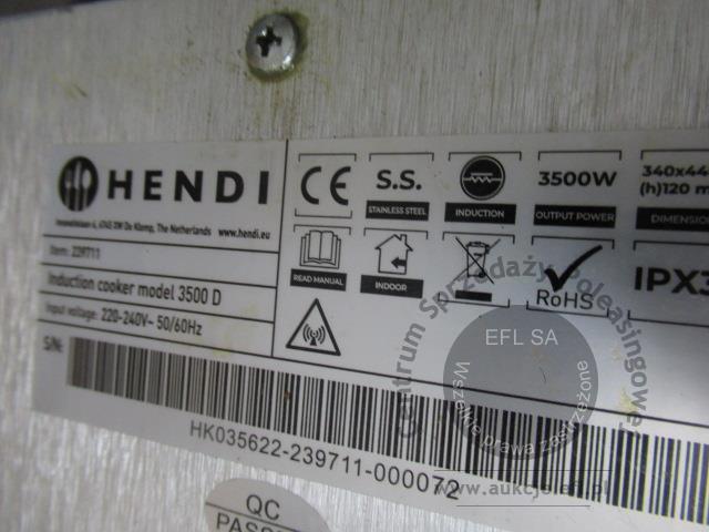 3 - Kuchenka - płyta indukcyjna HENDI – 3500 D