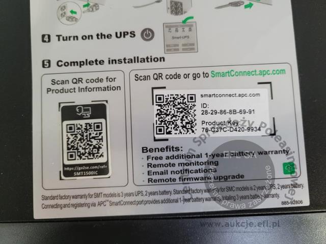 12 - Zasilacz awaryjny UPS  APC Smart  SMT1500IC