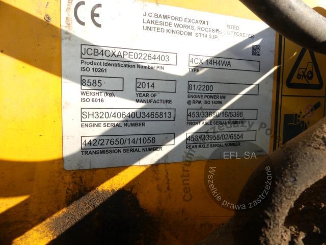 15 - Koparko ładowarka JCB 4CX ECO T4i IIIB 2014r.