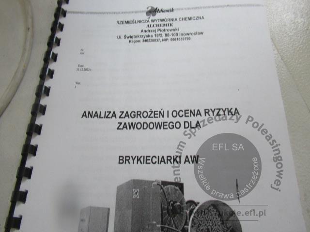 19 - Hydrauliczna prasa do brykietowania ALCHEMIK AW 60 2023r.