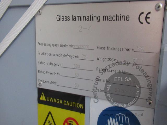 31 - Dwukomorowy piec do laminowania szkła  2020r.