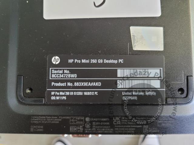 4 - Komputer HP Pro Mini 260 G9 z monitorem HP M27fe
