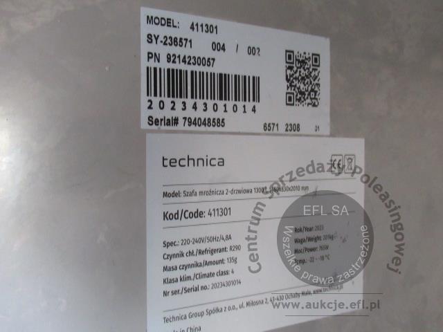 7 - Szafa mroźnicza 2 drzwiowa TECHNICA  model 411301  2023r.