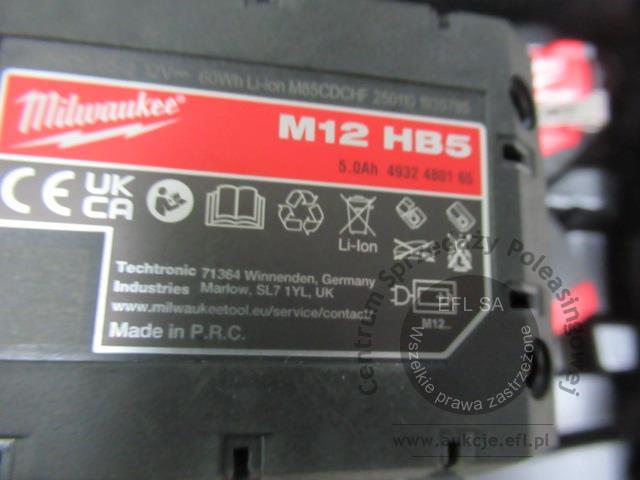 9 - Klucz udarowy aku. Milwaukee zestaw M12FCIWF12G3-5