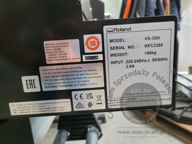 8 - Ploter Roland VS-300i nr ser. KFC3388 2021r.