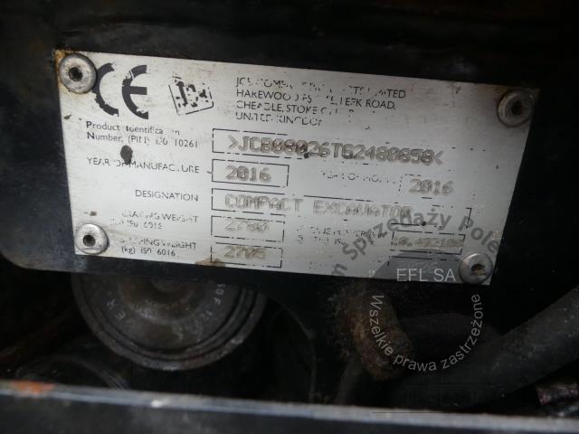 15 - Koparka gąsienicowa JCB 8026 CTS 2016r.