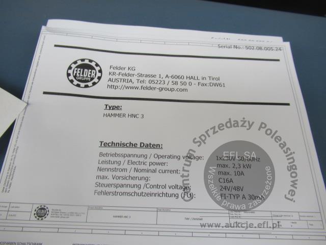 21 - Ploter frezujący Felder KG HAMMER typ HNC3 825 2024r.