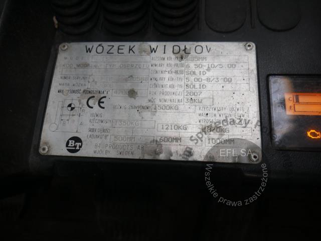 12 - Wózek widłowy Toyota BT GT15 Tonero 2007r.