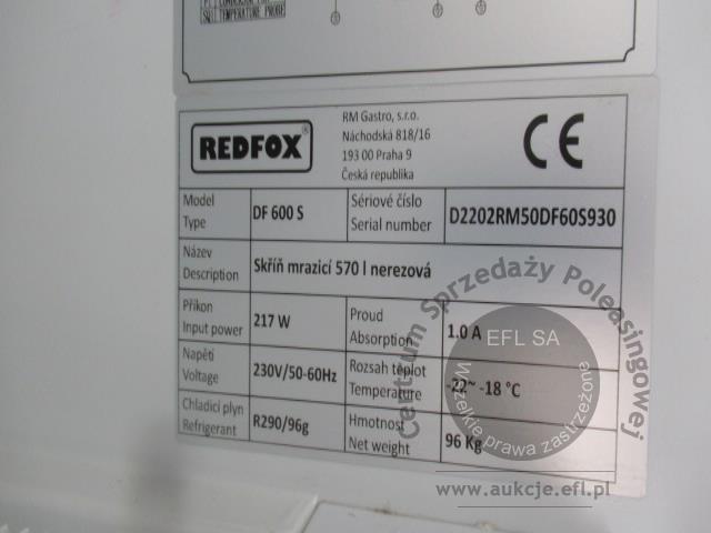 5 - Szafa mroźnicza Redfox typ DF 600 S
