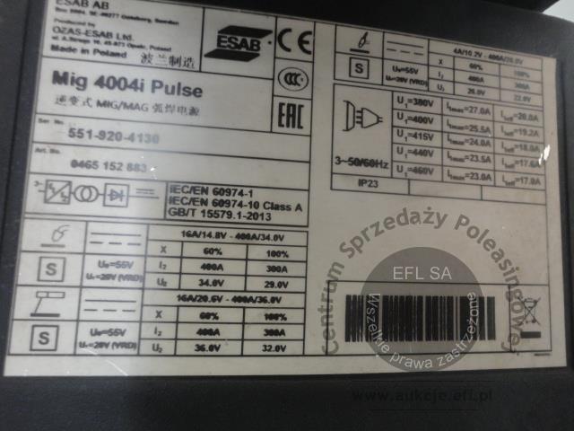 12 - Urządzenie spawalnicze inwerterowe Mig 4004i Pulse