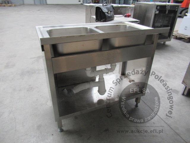 2 - Stół ze zlewem 2 komorowym  z szafką drzwi suwane