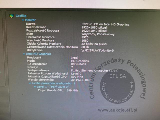 17 - Komputer stacjonarny Fujitsu E520 E85 + monitor Fujitsu