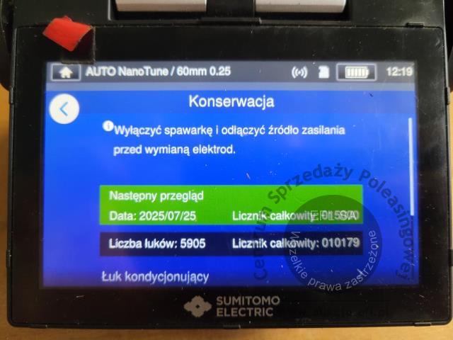 19 - Spawarka światłowodowa  SUMITOMO T-72C+   2022r.