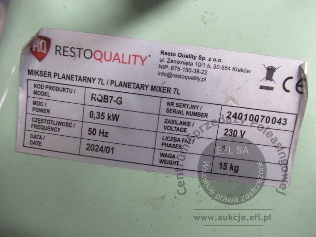 12 - Mikser planetarny RESTO QUALITY model RQB7-G