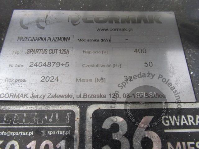 11 - Przecinarka CORMAK typ SPARTUS CUT125A 2024r + Ploter wypalarka plazmowa CORMAK typ ZZ-1530 2024r.