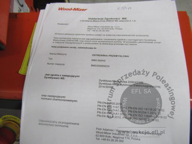 12 - Ostrzarka przemysłowa Wood-Mizer  BMS600HS  2024r.