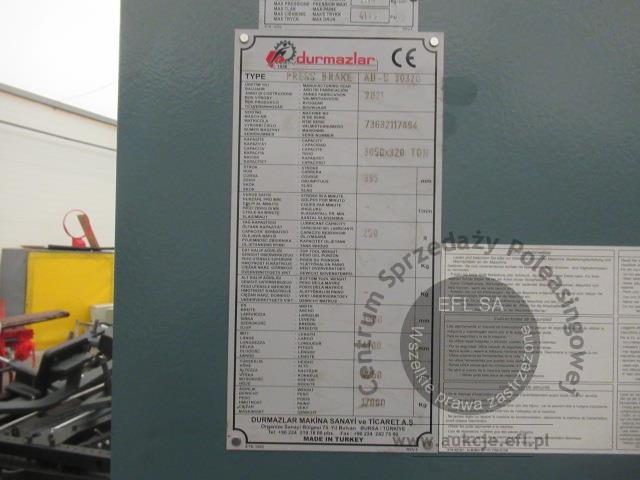 14 - Hydrauliczna prasa krawędziowa DURMA AD-S-30320 2021r.