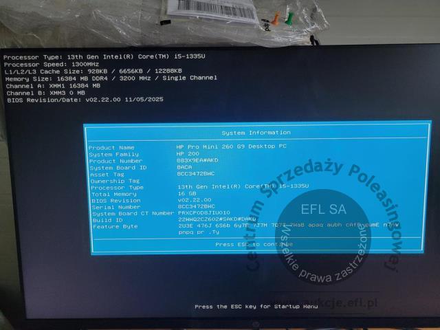 5 - Komputer HP Pro Mini 260 G9 z monitorem HP M27fe