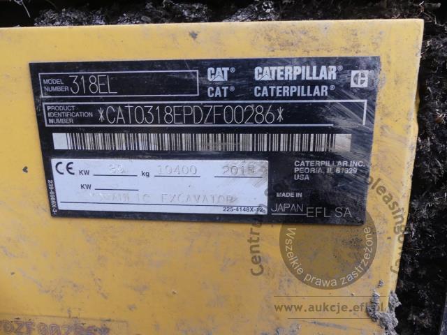 10 - Koparka gąsienicowa CATERPILLAR 318 EL 2015r.