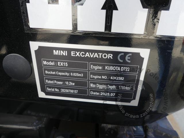 4 - Minikoparka gąsienicowa SUZHOU WENPENG  EX15  2025r.