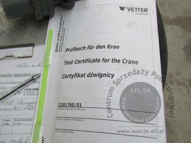 17 - Elementy suwnicy natorowej - dwuszynowej  VETTER K