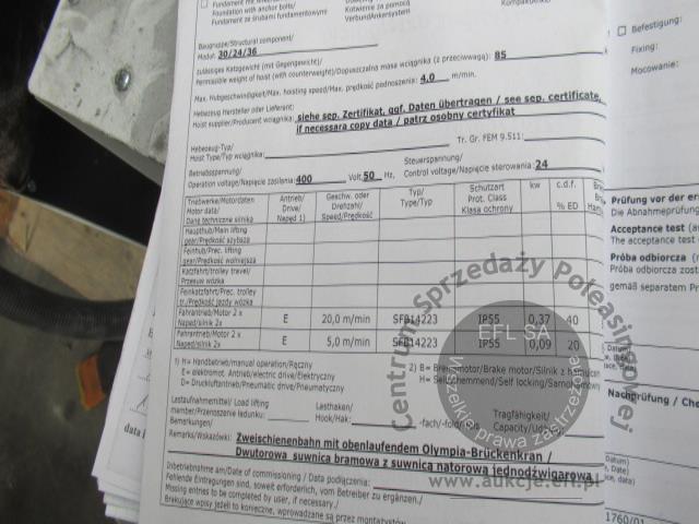 19 - Elementy suwnicy natorowej - dwuszynowej  VETTER K