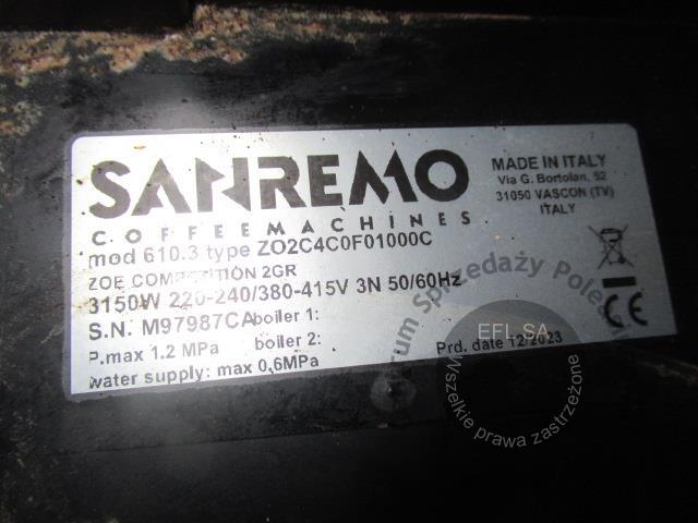 10 - Ekspres do kawy 2 grupowy SANREMO ZOE Competition  2023r.