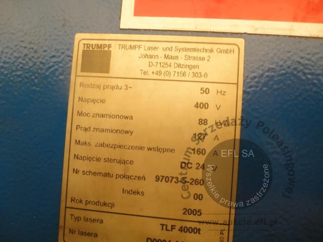 16 - Wycinarka laserowa Trumpf TC L3030   2005r.