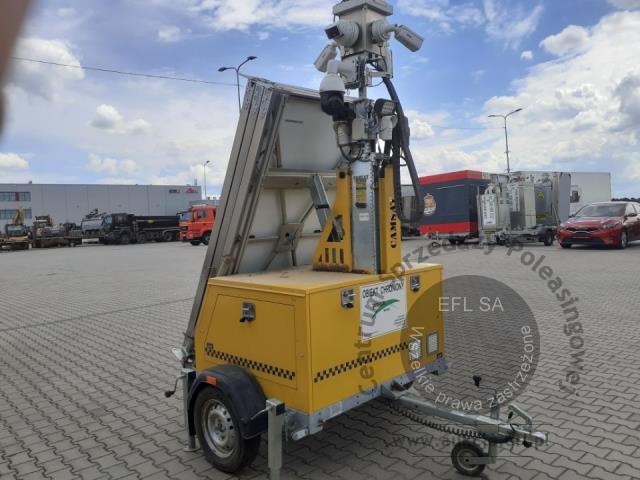 2 - Wieża monitoringu iCam DefenderTower PowerMAX + przyczepka JEGGER JG0751 2024r.