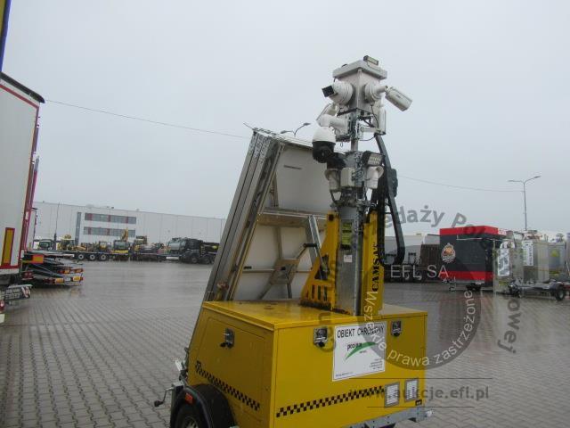 14 - Wieża monitoringu iCam DefenderTower PowerMAX + przyczepka JEGGER JG0751 2024r.