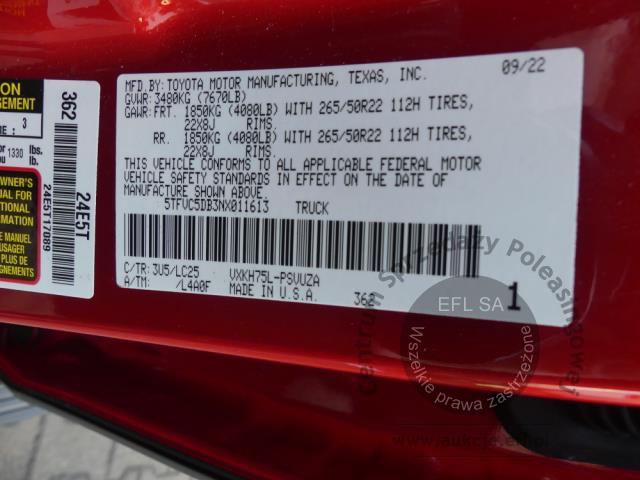 19 - TOYOTA TUNDRA CAPSTONE 3,5 V6 2023r.